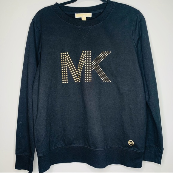 MICHAEL Michael Kors Tops - Michael Kors Sweatshirt Black with Gold Initials Size Medium